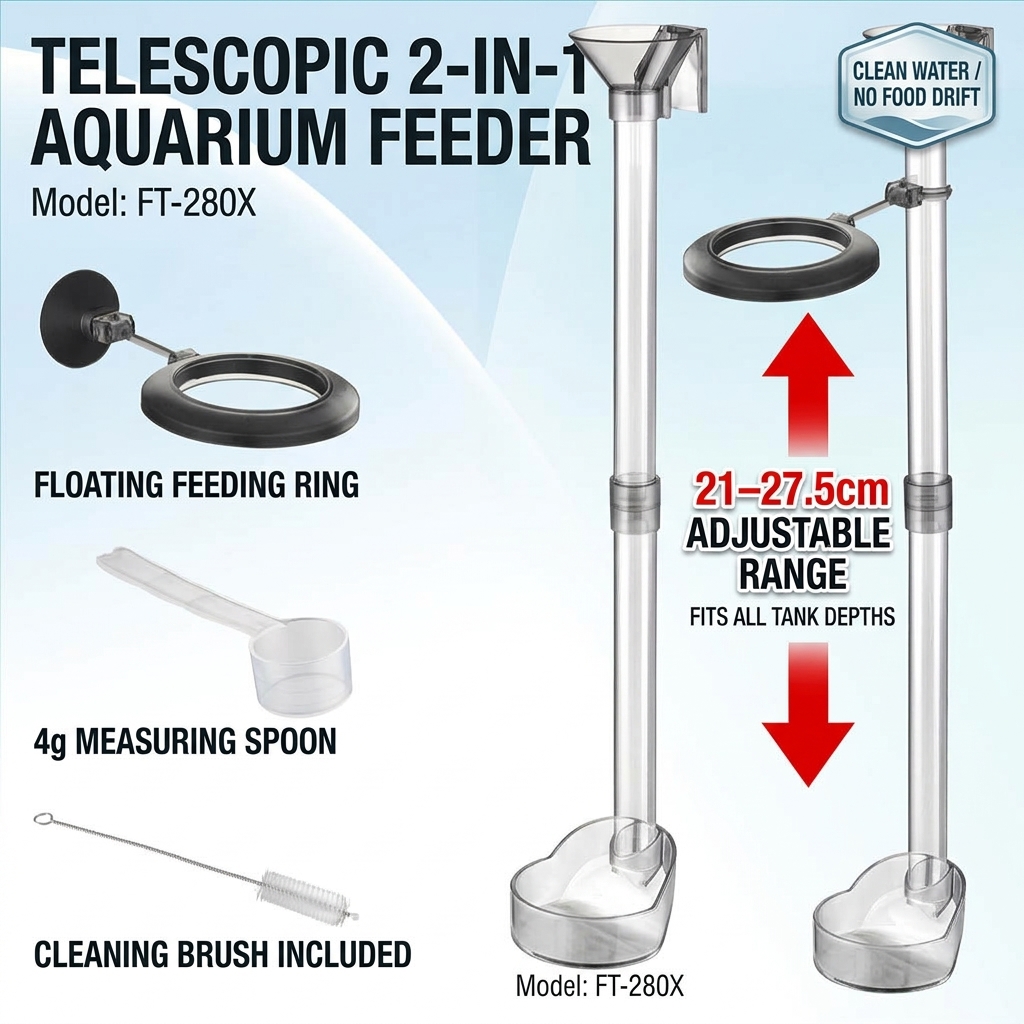 Acrylic Telescopic Fish Feeder - огляд і ціна Aquarium Fertilizer